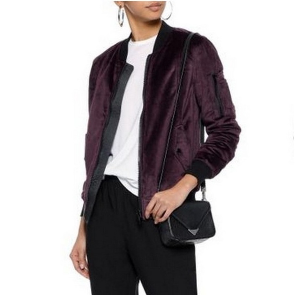 John + Jenn Purple & Black Bomber, Reversible NWT - Picture 4 of 7